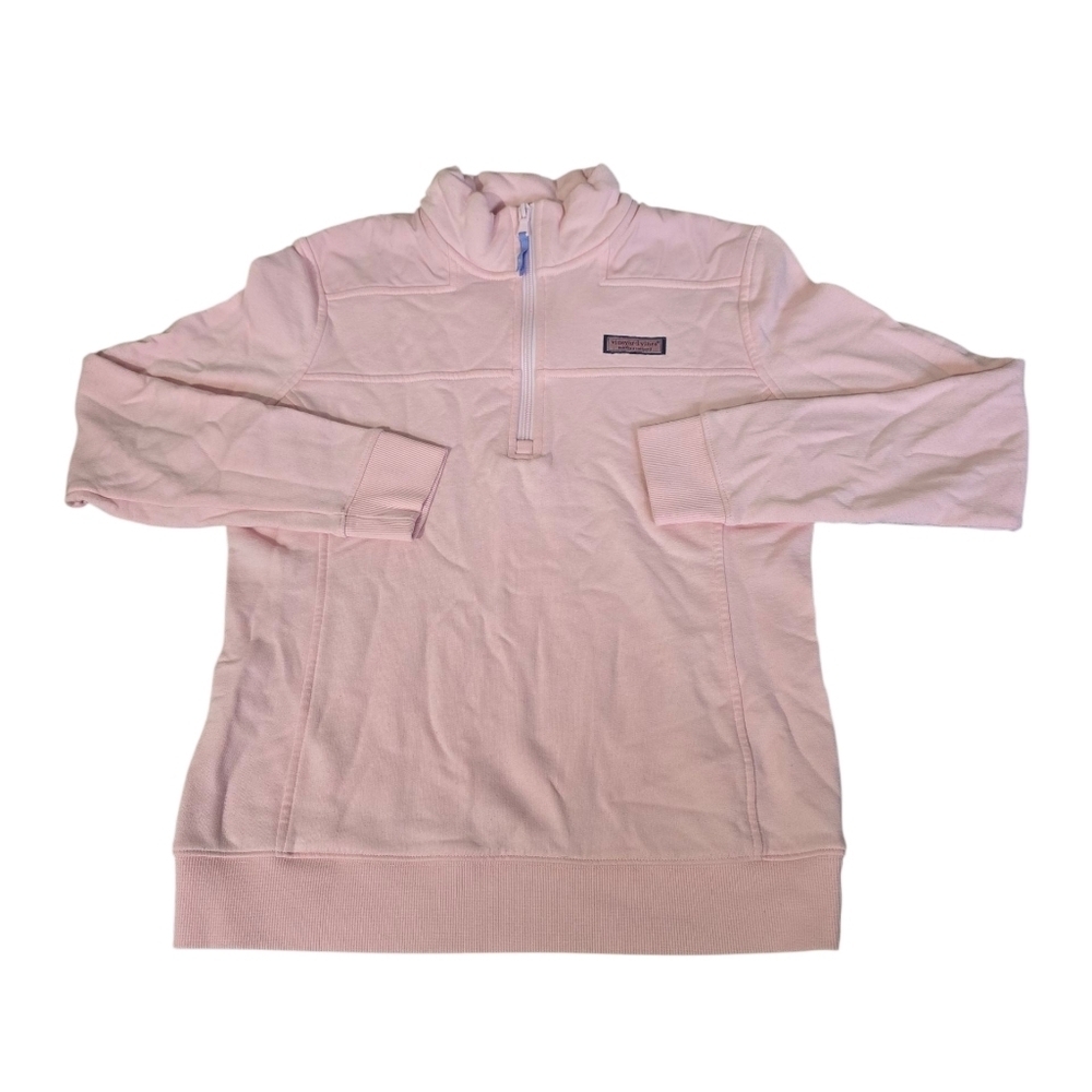 Vineyard Vines Pink Flamingo 1/4 Zip Pullover Shep Shirt Sweatshirt S Womens